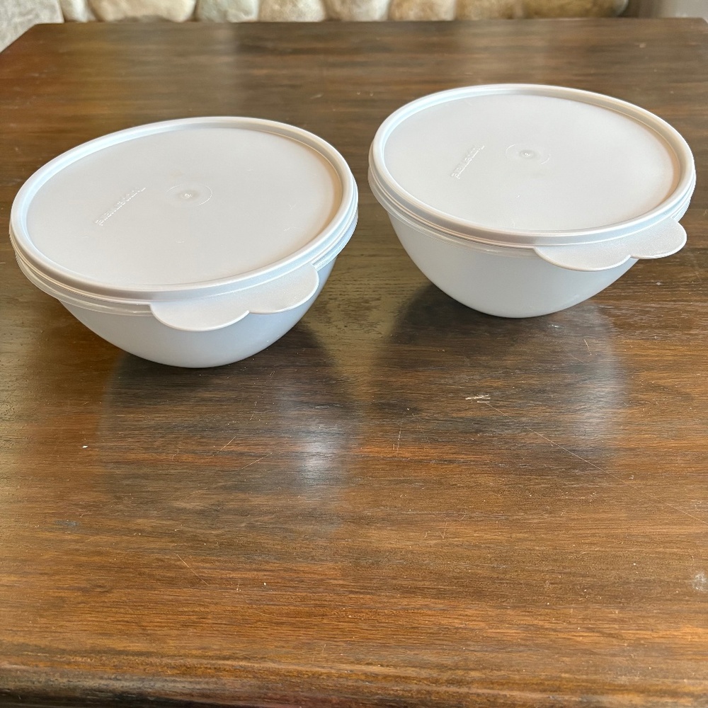 2 new Tupperware Wonderlier small speckled frosted bowls #234 #254